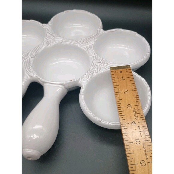 Style Eyes Baum Brothers Embossed Whiteware Baking Dish With 6 Round Cups - Picture 3 of 10